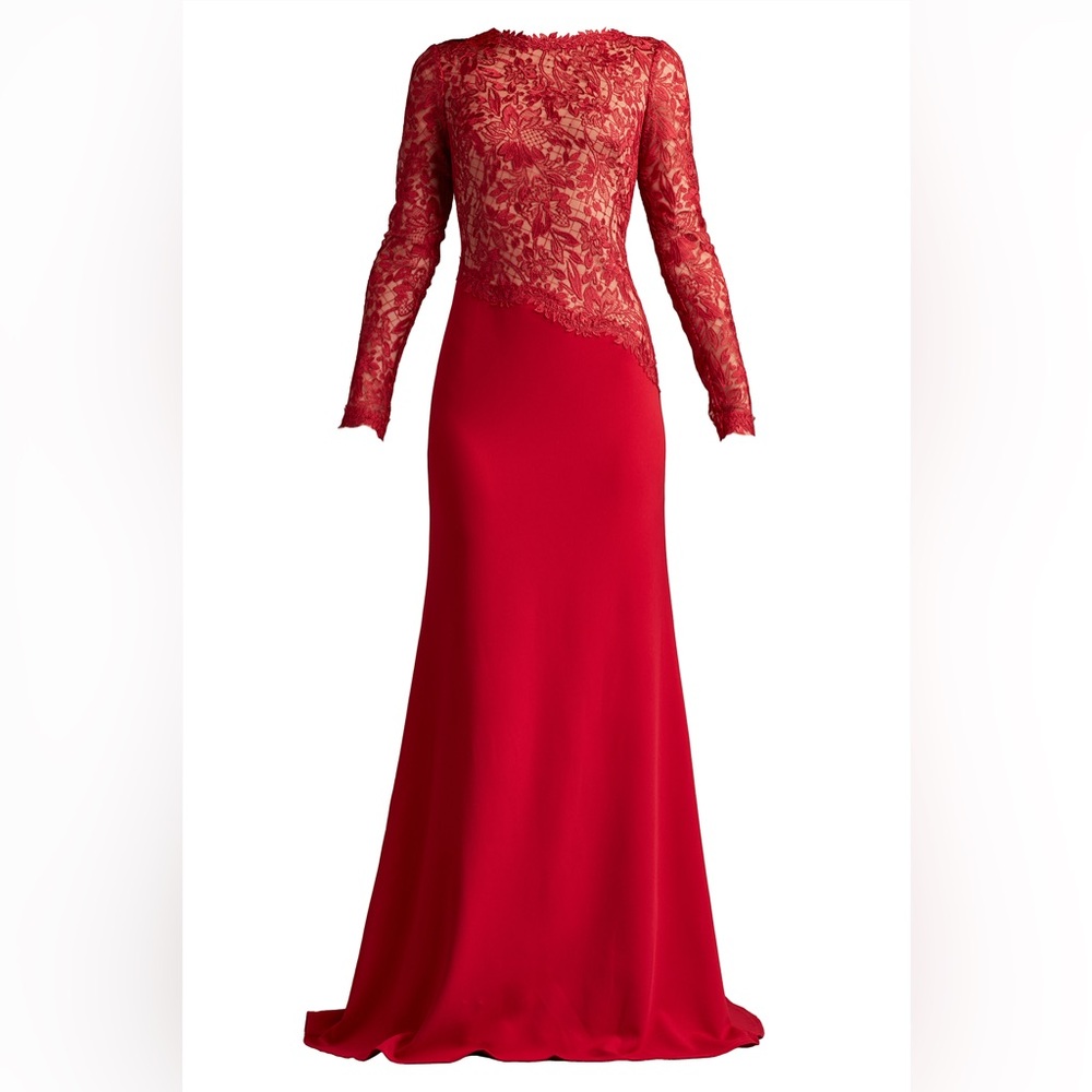 TADASHI SHOJI - SORRELL EMBROIDERED CREPE GOWN - Picture 5 of 6
